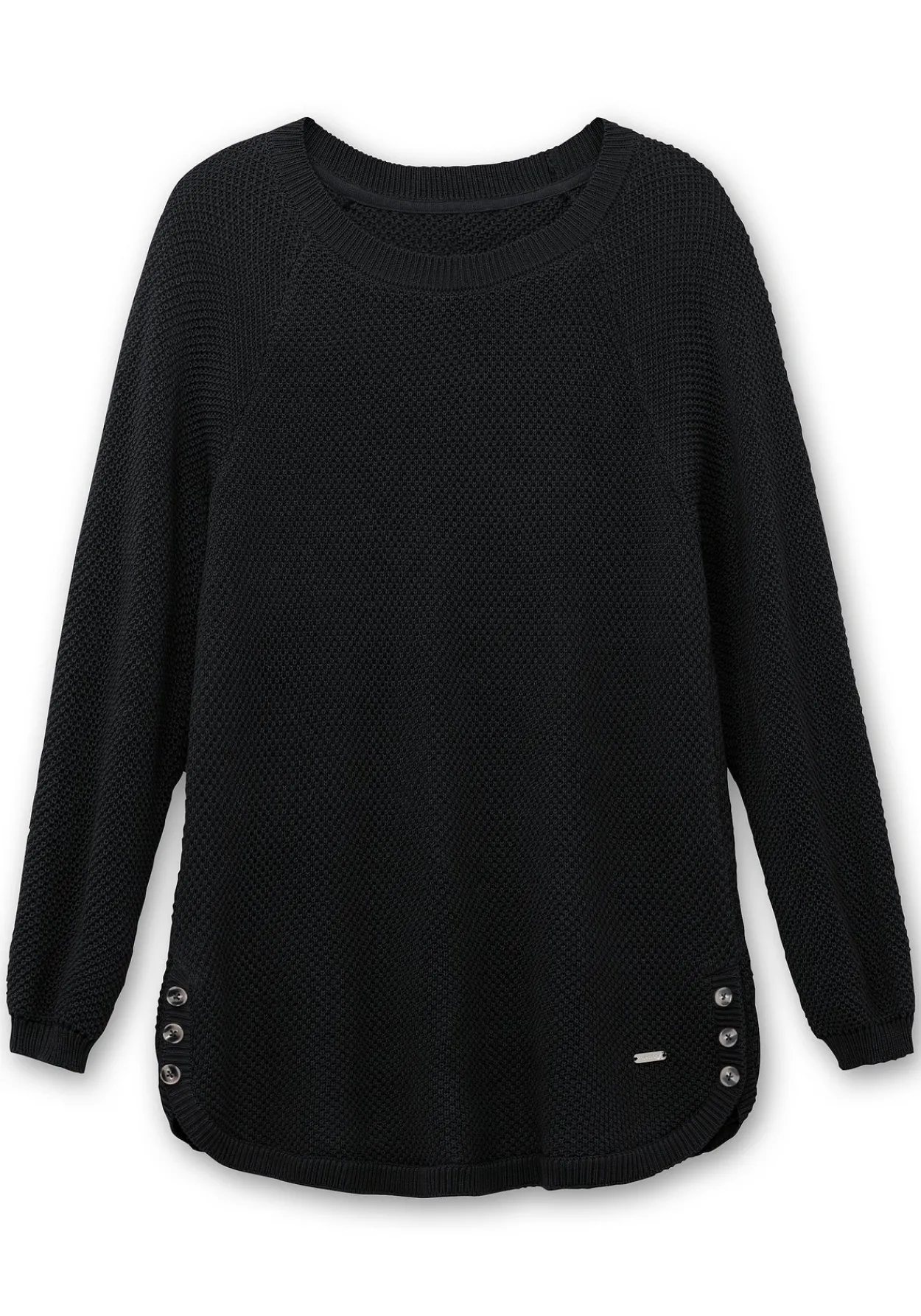 Pullover im Strukturstrick, mit Zierknöpfen seitlich<sheego Clearance