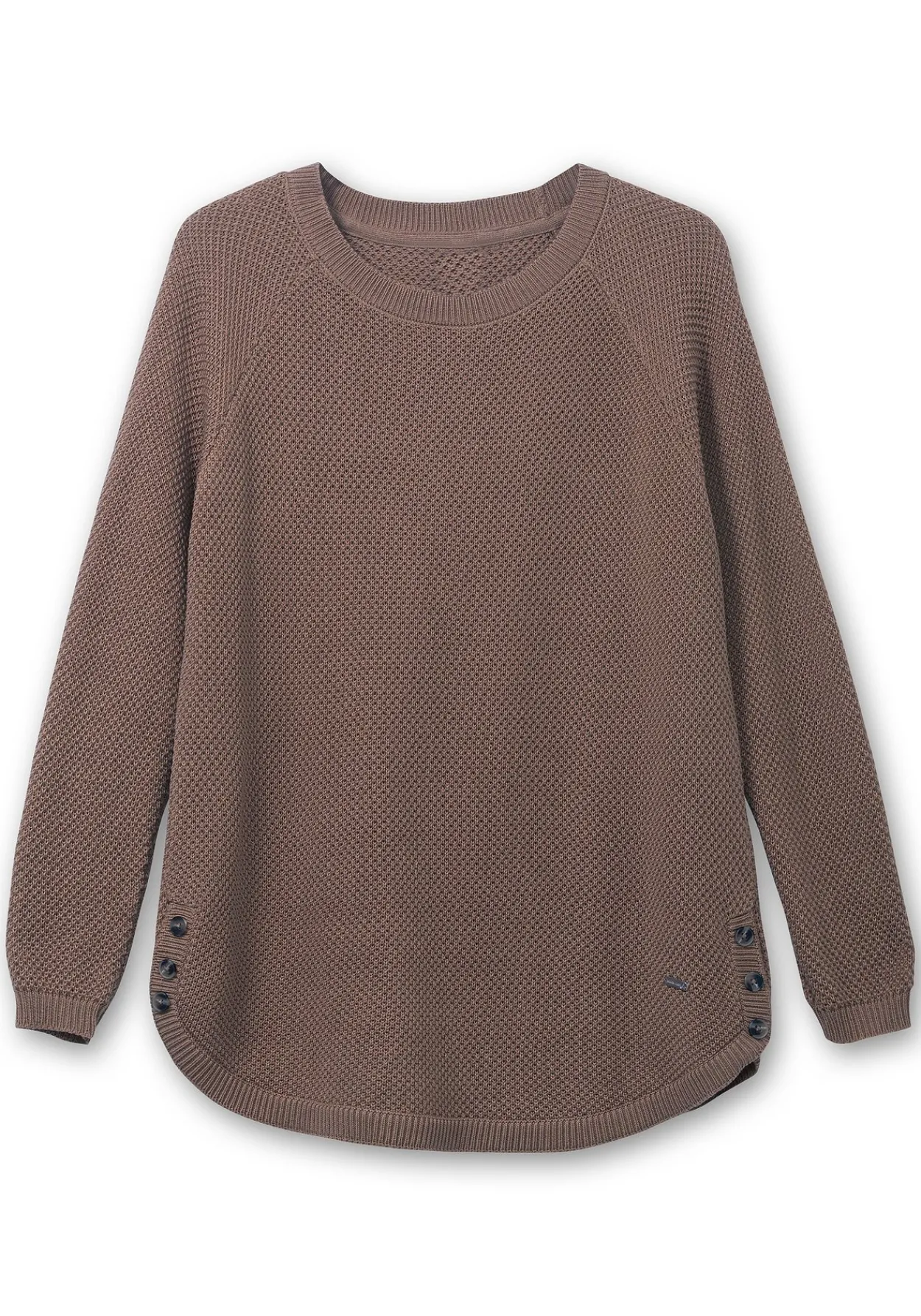 Pullover im Strukturstrick, mit Zierknöpfen seitlich<sheego Sale