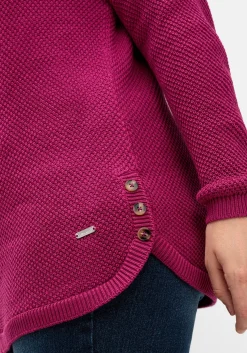 Pullover im Strukturstrick, mit Zierknöpfen seitlich<sheego Fashion