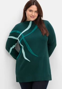 Pullover mit Flauschgarn-Intarsien<sheego Fashion