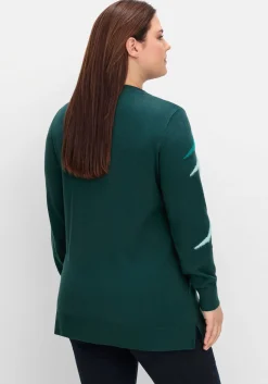 Pullover mit Flauschgarn-Intarsien<sheego Fashion