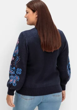 Pullover mit floralem Jacquardmuster<sheego by Joe Browns Outlet