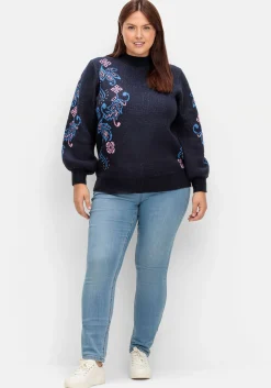 Pullover mit floralem Jacquardmuster<sheego by Joe Browns Outlet