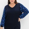 Pullover mit gemusterten Ballonärmeln<sheego by Joe Browns Fashion