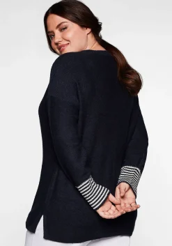 Pullover mit geringeltem Ärmelbündchen<sheego Online