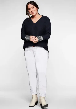 Pullover mit geringeltem Ärmelbündchen<sheego Online