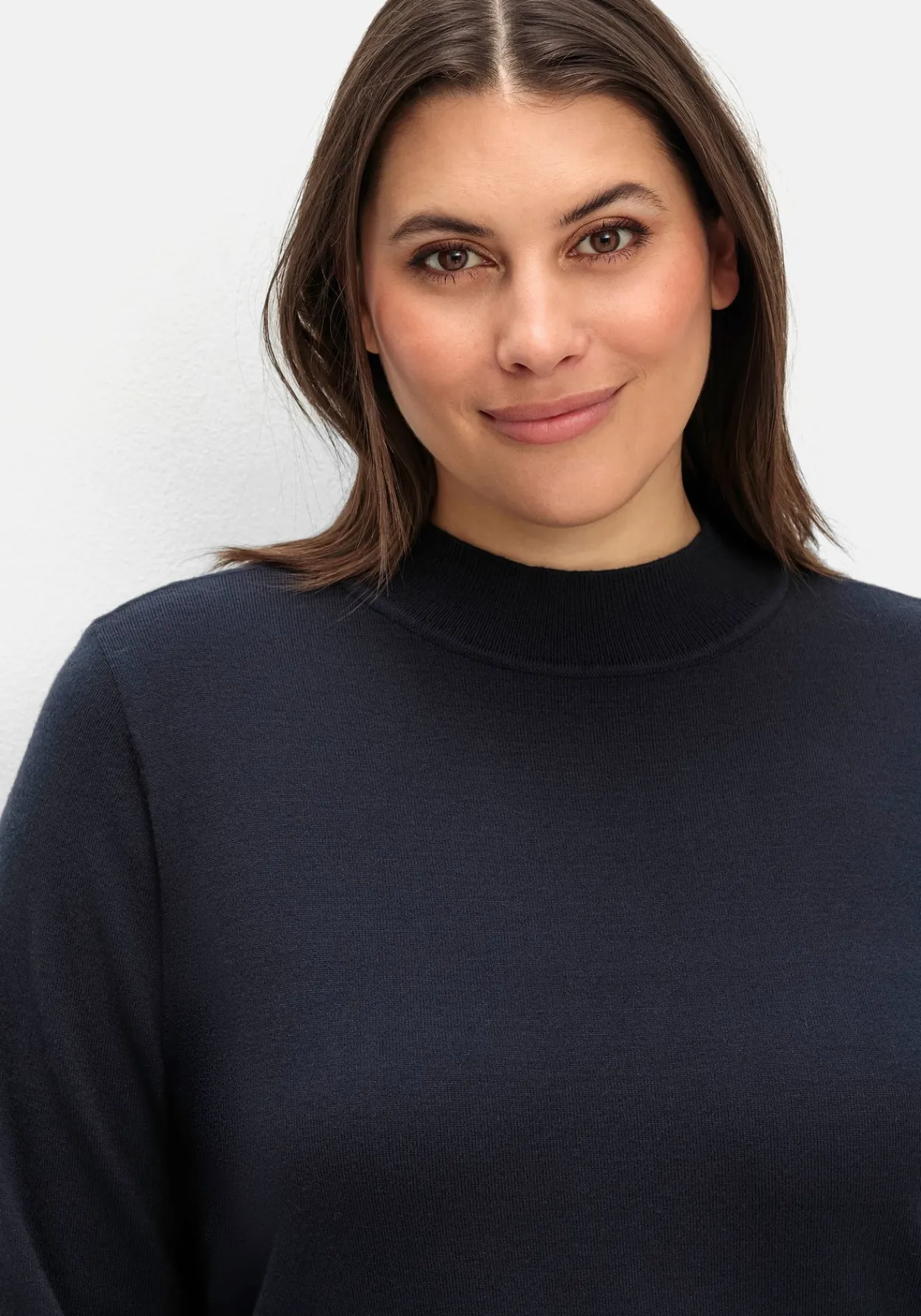 Pullover mit geripptem Stehkragen<sheego Clearance