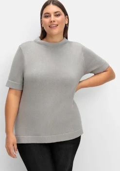 Pullover mit Halbarm und Stehkragen<sheego Fashion