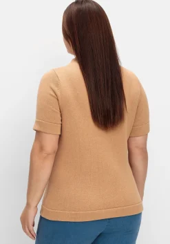 Pullover mit Halbarm und Stehkragen<sheego Discount