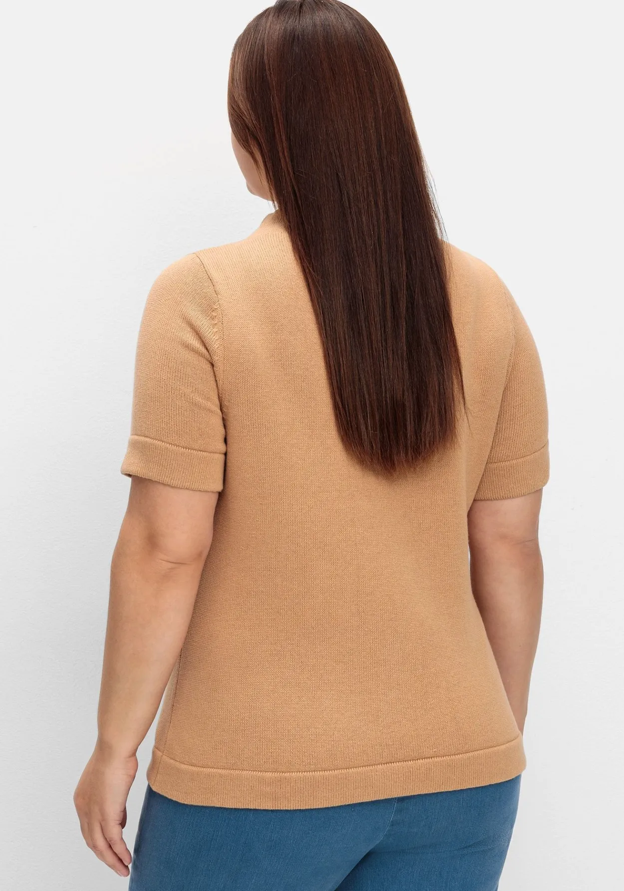 Pullover mit Halbarm und Stehkragen<sheego Discount