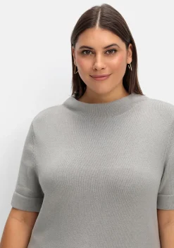 Pullover mit Halbarm und Stehkragen<sheego Fashion