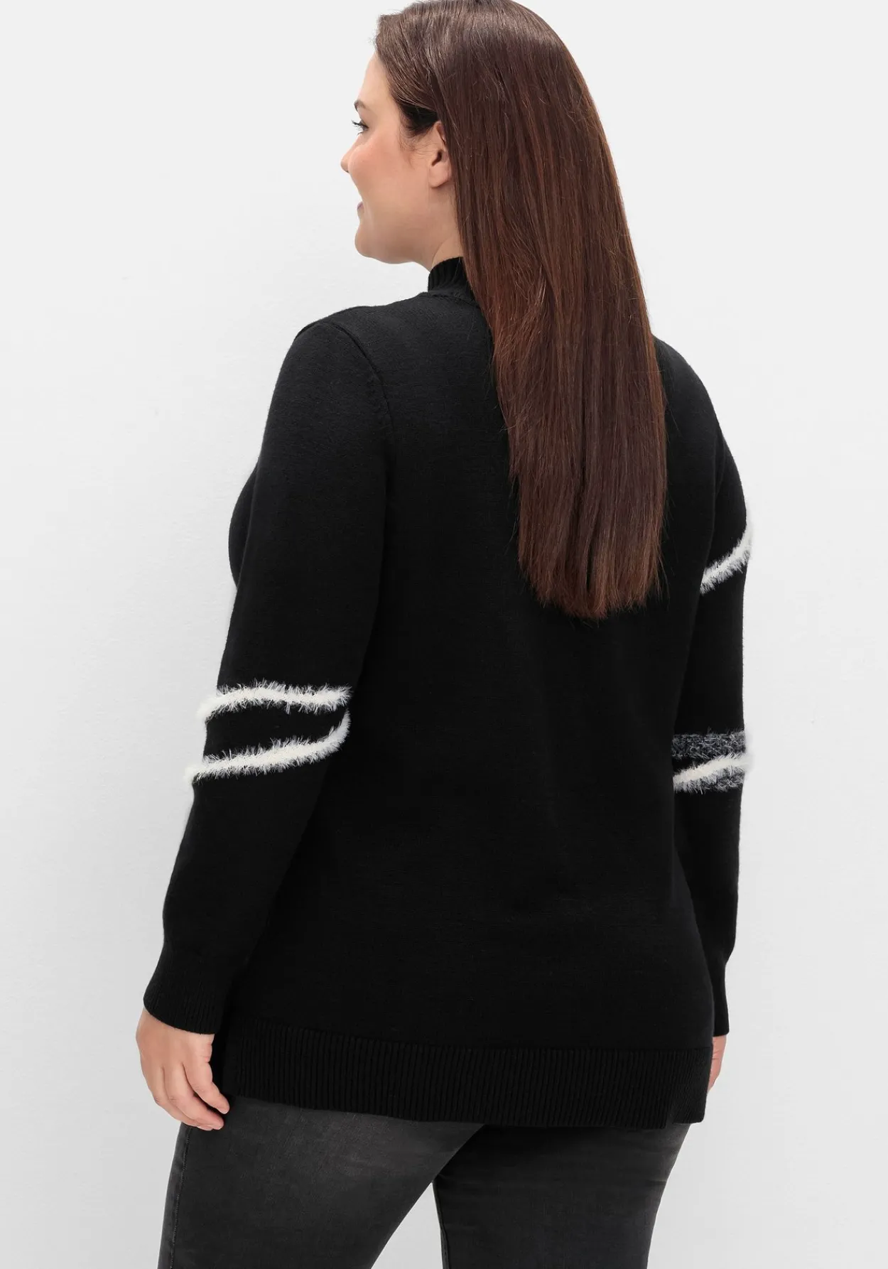 Pullover mit Intarsienmuster aus Flauschgarn<sheego Outlet