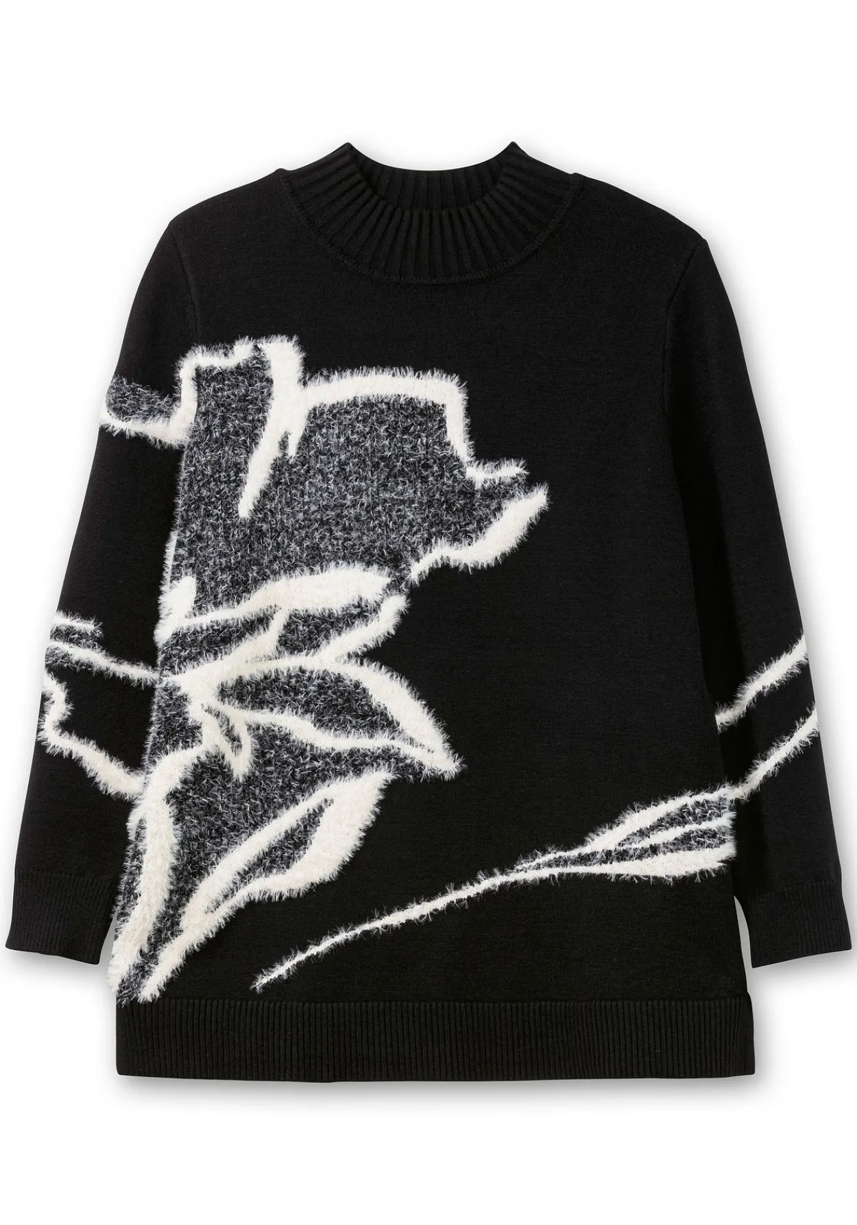 Pullover mit Intarsienmuster aus Flauschgarn<sheego Outlet