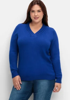 Pullover mit raffiniertem V-Ausschnitt<sheego Clearance