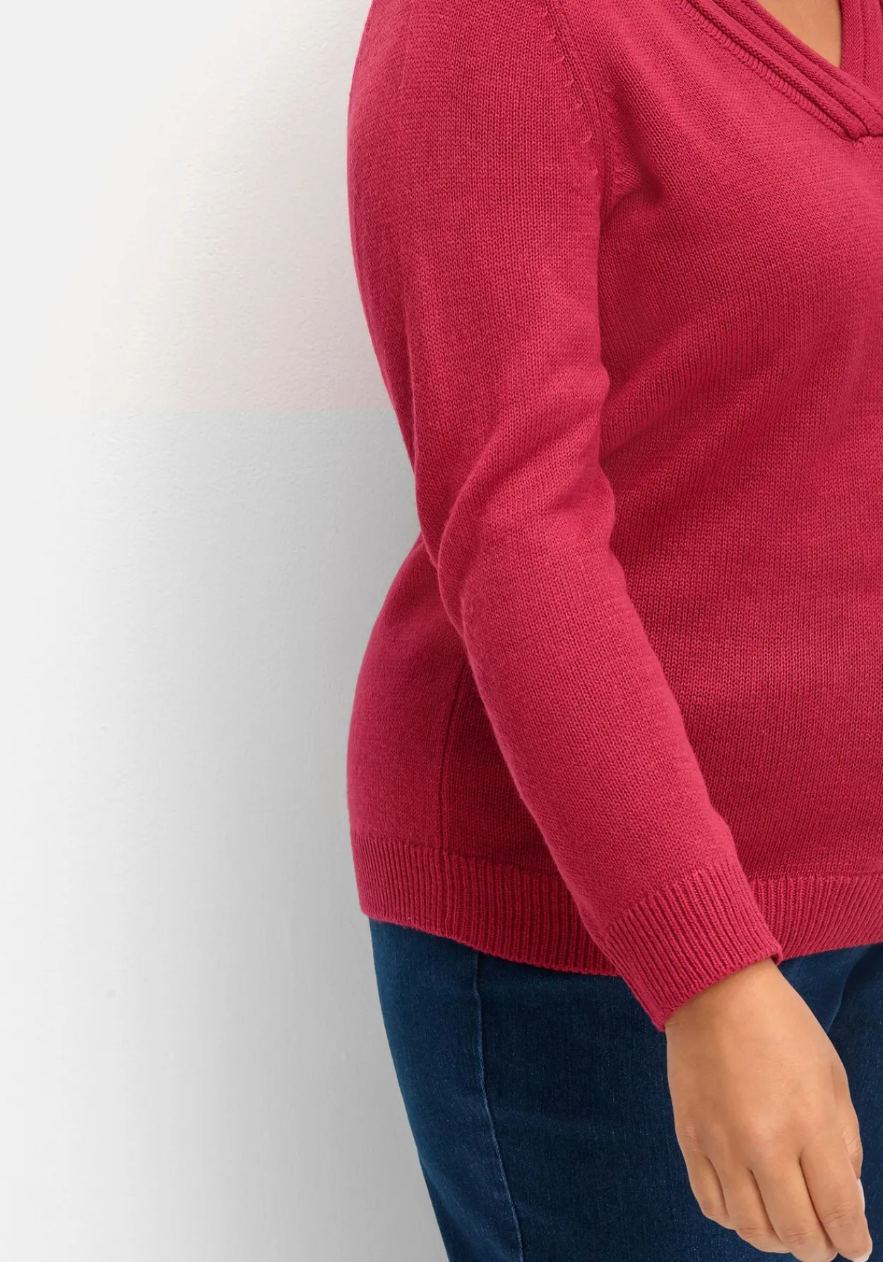 Pullover mit raffiniertem V-Ausschnitt<sheego Best