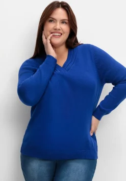 Pullover mit raffiniertem V-Ausschnitt<sheego Clearance