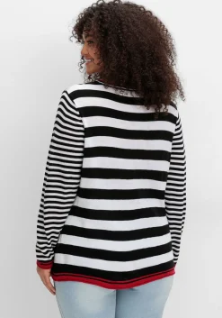 Pullover mit Ringeln und Glitzerdetails<sheego Discount