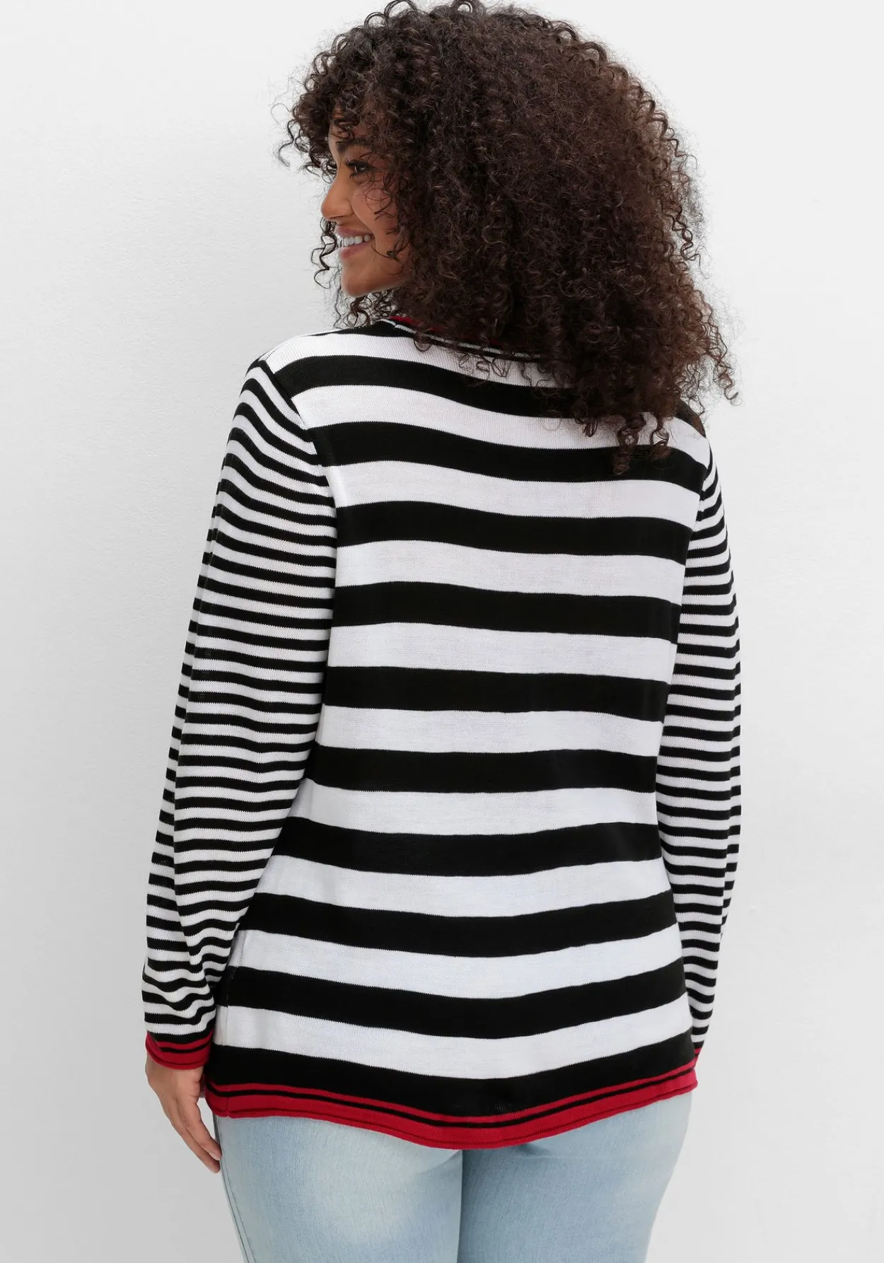 Pullover mit Ringeln und Glitzerdetails<sheego Discount