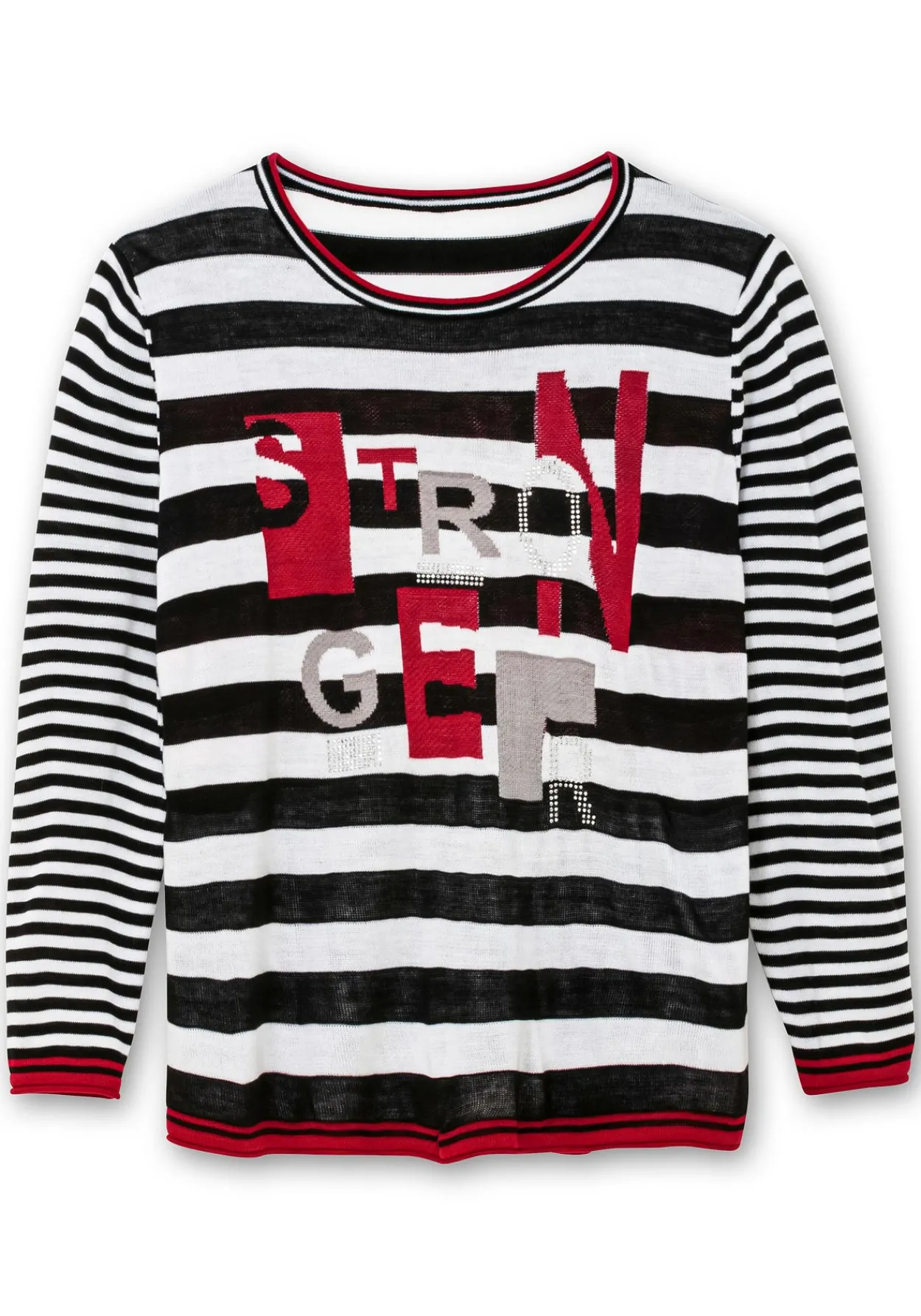 Pullover mit Ringeln und Glitzerdetails<sheego Discount