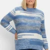 Pullover mit Stehkragen und Blockstreifen<sheego Outlet