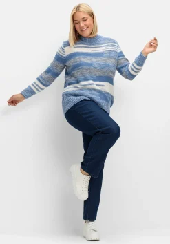 Pullover mit Stehkragen und Blockstreifen<sheego Outlet