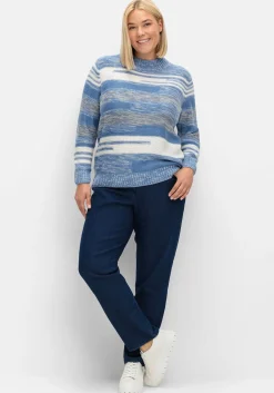 Pullover mit Stehkragen und Blockstreifen<sheego Outlet
