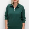 Pullover mit Troyerkragen und Reißverschluss<sheego Fashion