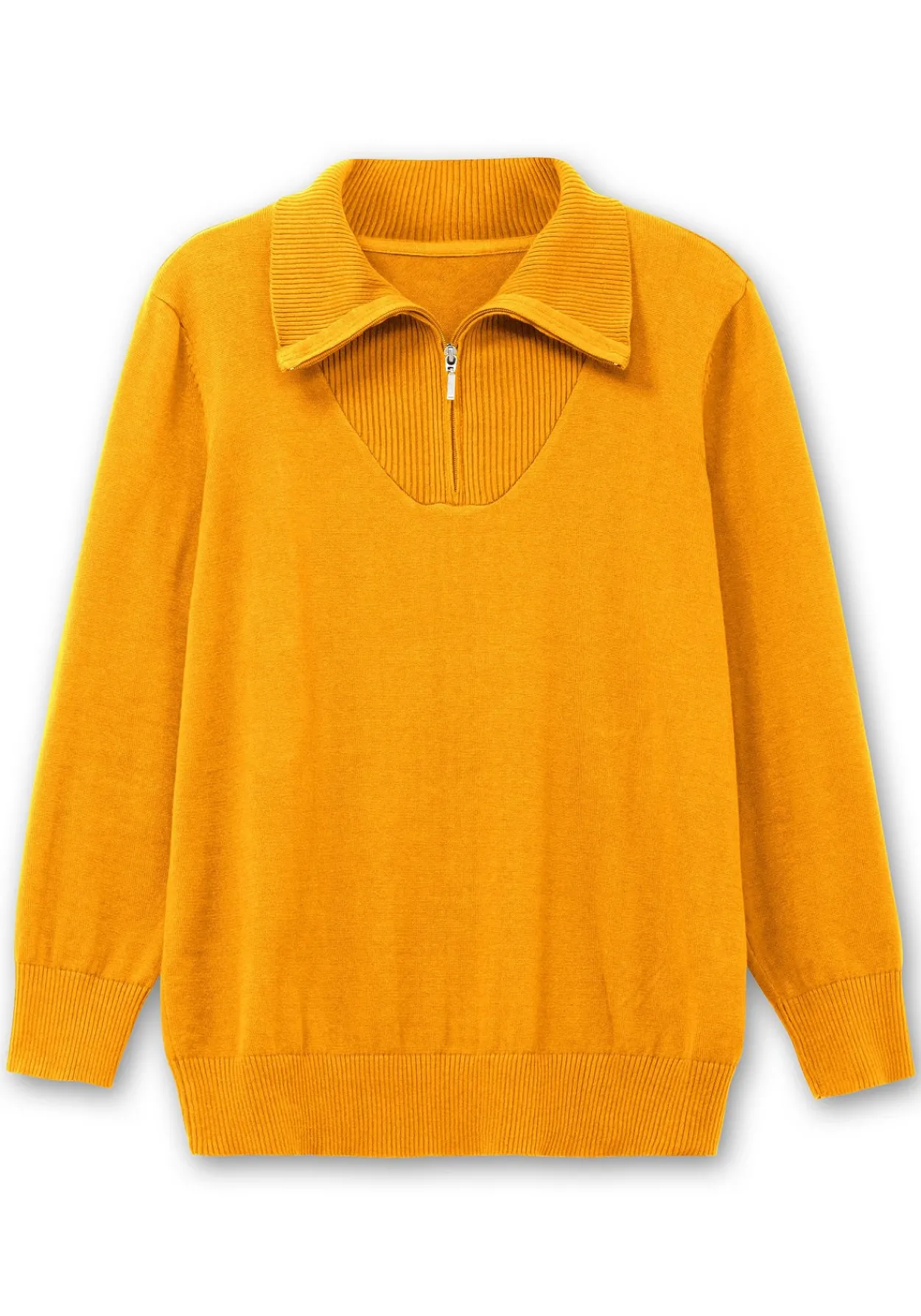 Pullover mit Troyerkragen und Reißverschluss<sheego New
