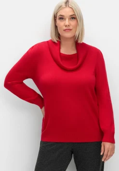 Pullover mit weitem Wasserfall-Rollkragen<sheego Sale