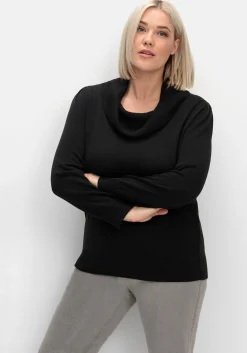 Pullover mit weitem Wasserfall-Rollkragen<sheego Hot