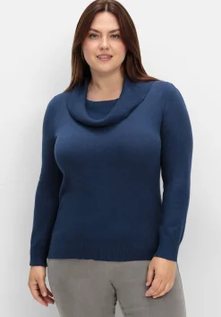 Pullover mit weitem Wasserfall-Rollkragen<sheego Fashion