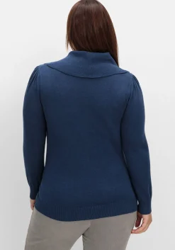 Pullover mit weitem Wasserfall-Rollkragen<sheego Fashion