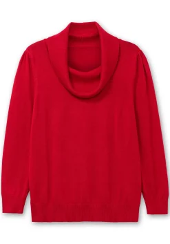 Pullover mit weitem Wasserfall-Rollkragen<sheego Sale