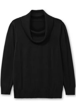 Pullover mit weitem Wasserfall-Rollkragen<sheego Hot