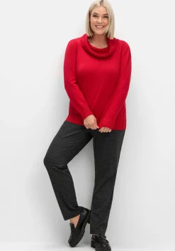 Pullover mit weitem Wasserfall-Rollkragen<sheego Sale