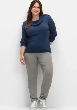 Pullover mit weitem Wasserfall-Rollkragen<sheego Fashion