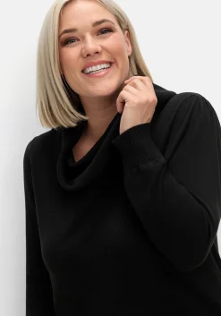 Pullover mit weitem Wasserfall-Rollkragen<sheego Hot