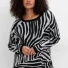 Pullover mit Zebramuster und Kontrastdetails<sheego Outlet