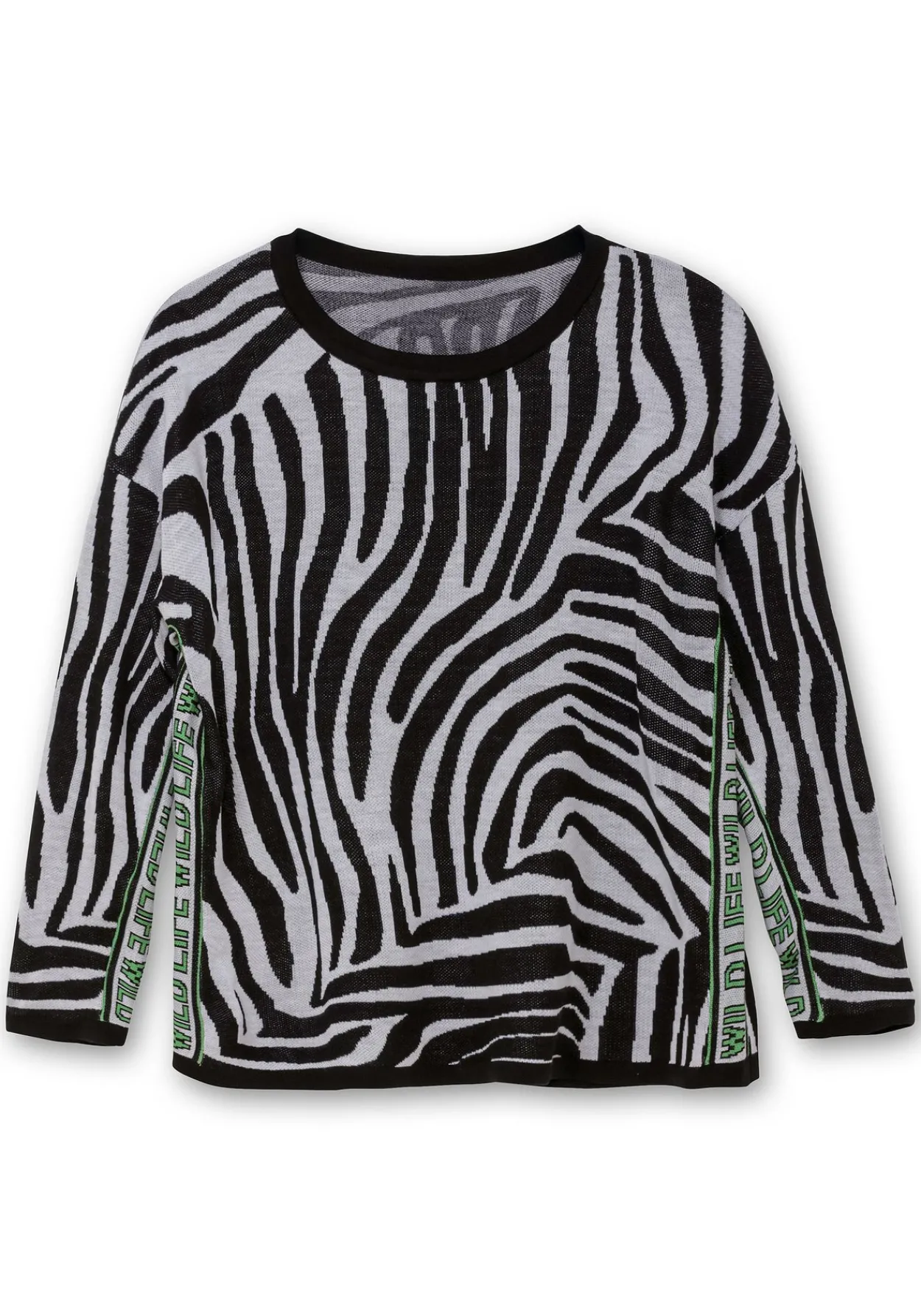 Pullover mit Zebramuster und Kontrastdetails<sheego Outlet