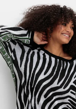 Pullover mit Zebramuster und Kontrastdetails<sheego Outlet