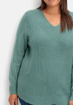Pullover mit Zopfstrickmuster im Vorderteil<sheego Online