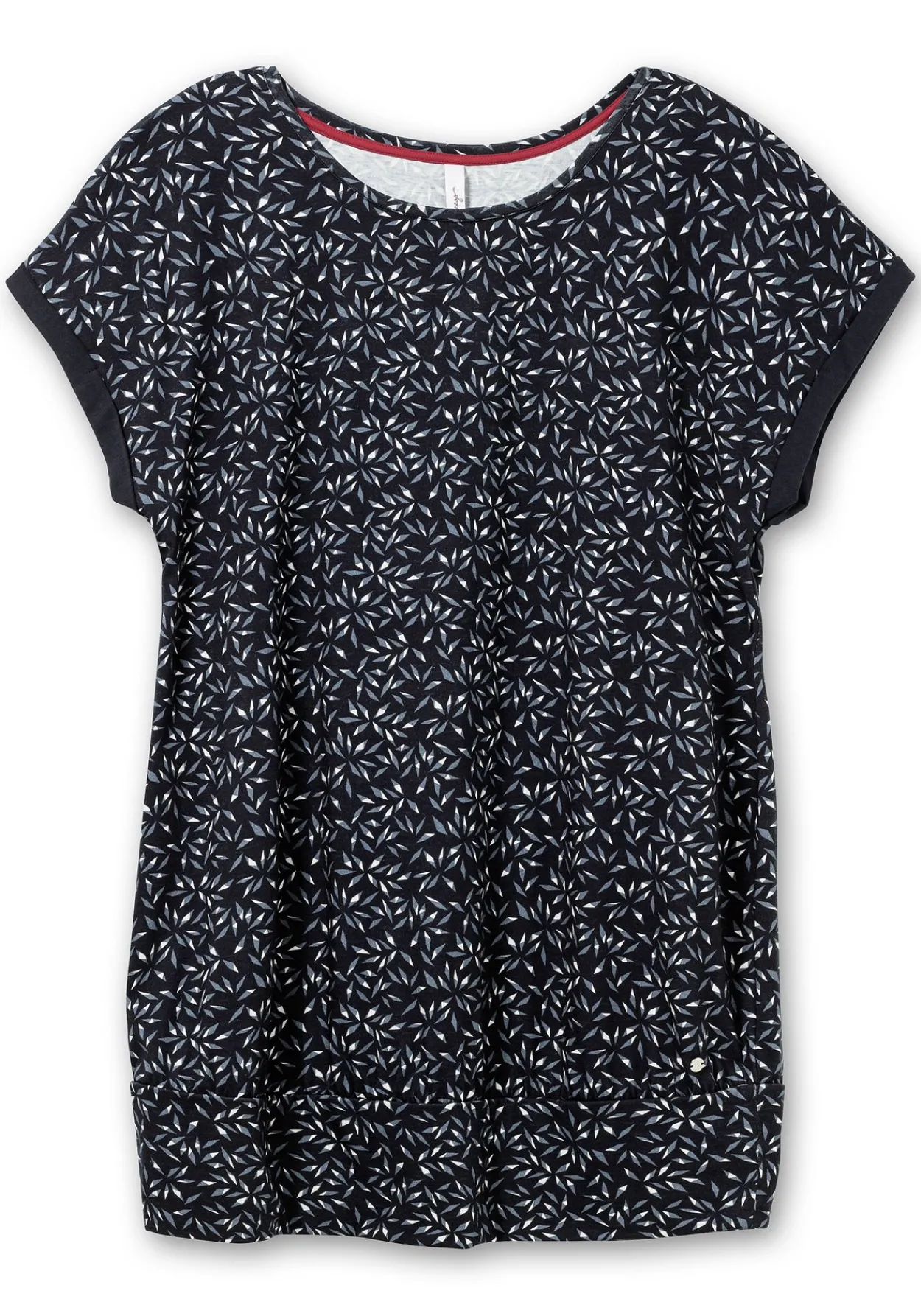 Relax-Shirtkleid mit Alloverdruck und breitem Saum<sheego Online