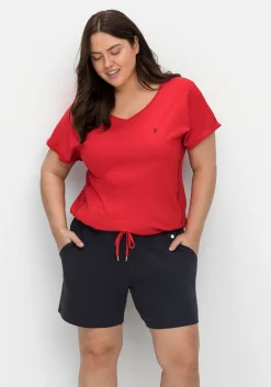 Relaxshorts mit Kontrastdetails, aus weichem Interlock<sheego Fashion