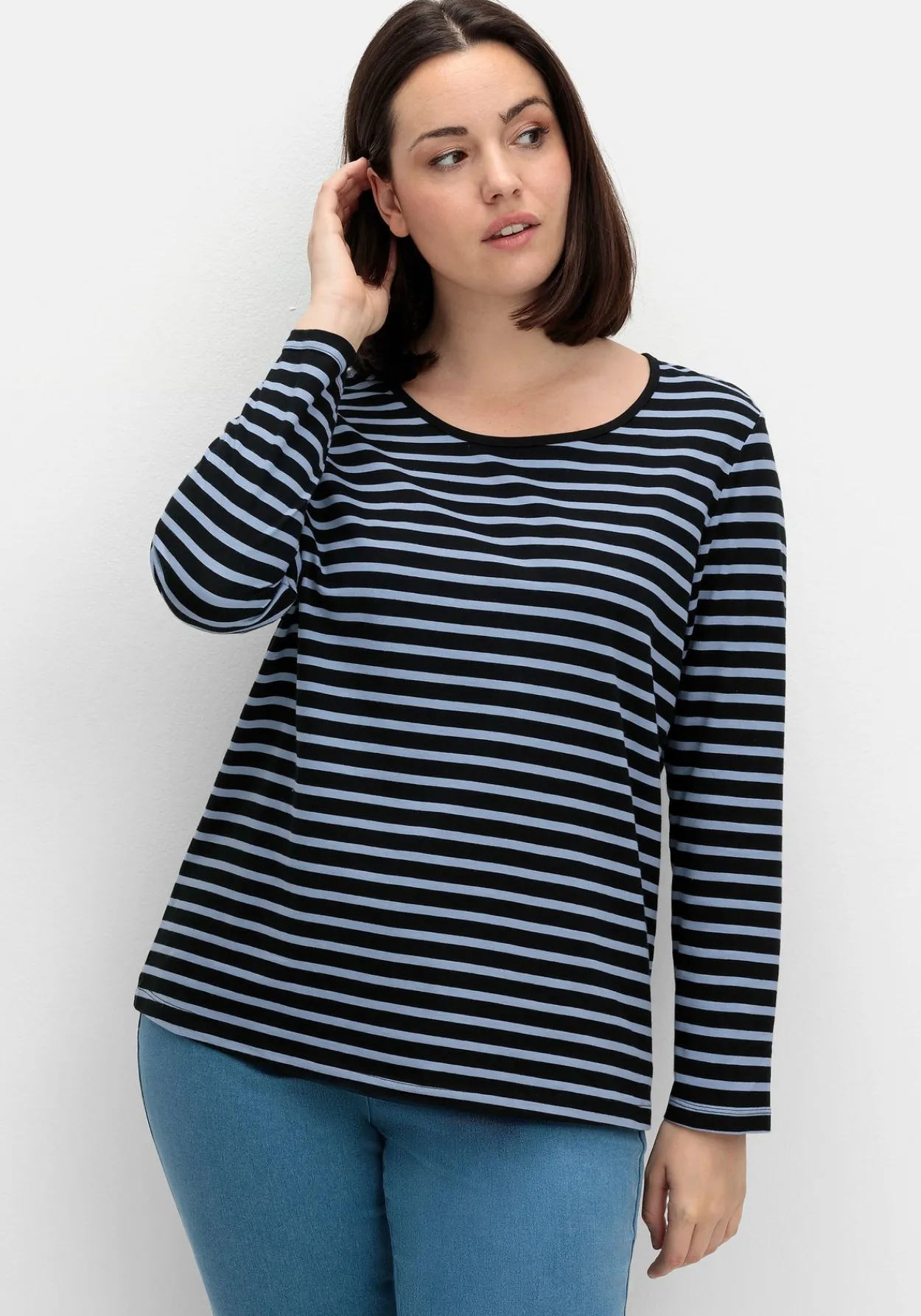 Ringelshirt mit Rundhalsausschnitt<sheego Discount