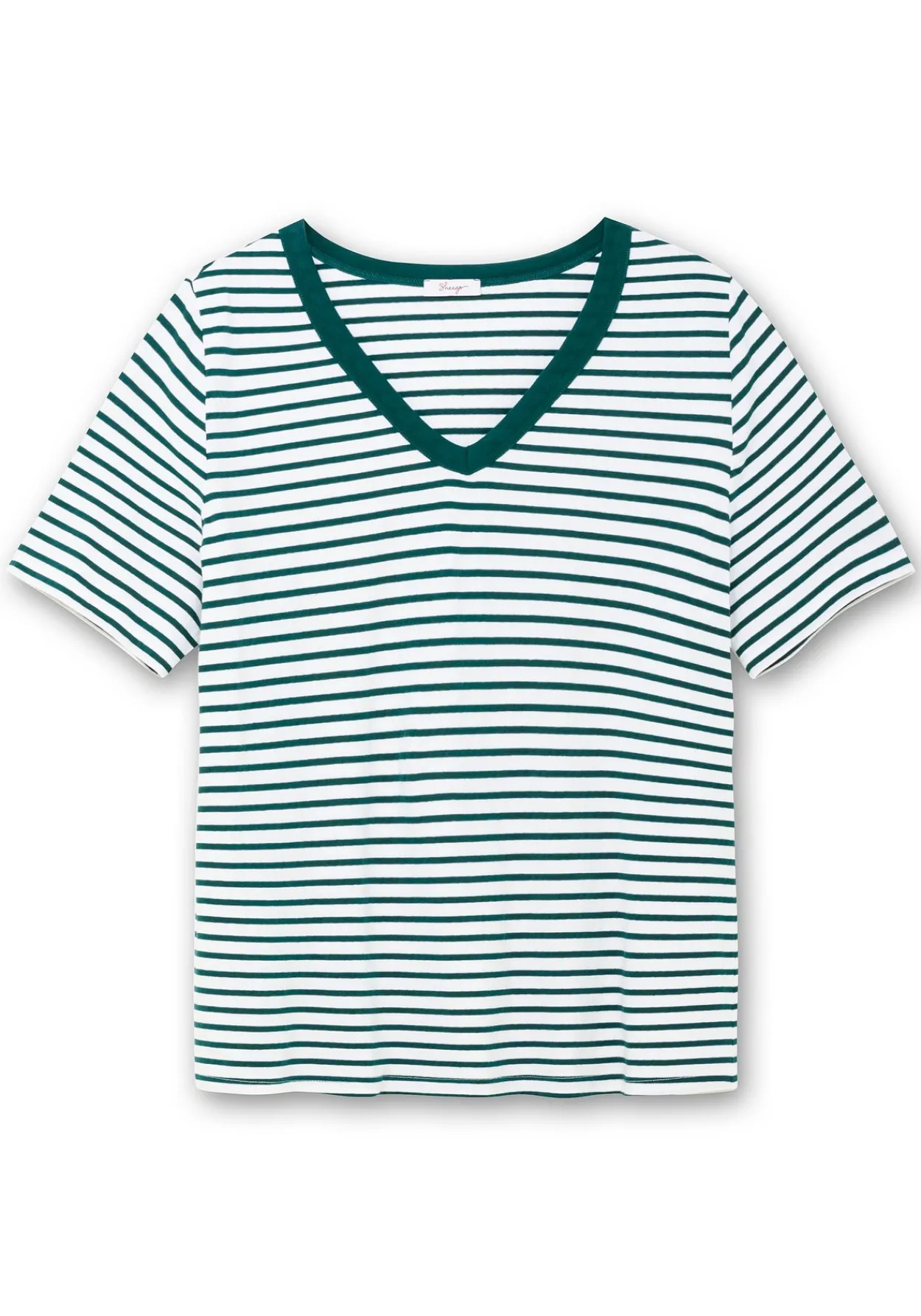 Ringelshirt mit V-Ausschnitt, in Rippstruktur<sheego Clearance