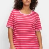 Ringelshirt mit verlängertem Halbarm<sheego Hot