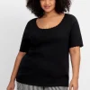 Rippshirt im Ajourmuster, mit Spitzendetails<sheego Hot