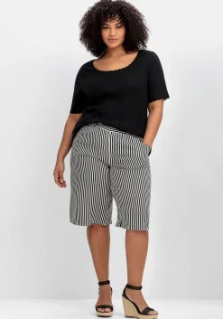 Rippshirt im Ajourmuster, mit Spitzendetails<sheego Hot