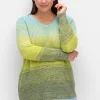 Rippstrickpullover mit Rundhals und Farbverlauf<sheego Online