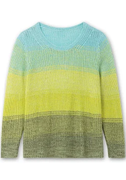 Rippstrickpullover mit Rundhals und Farbverlauf<sheego Online